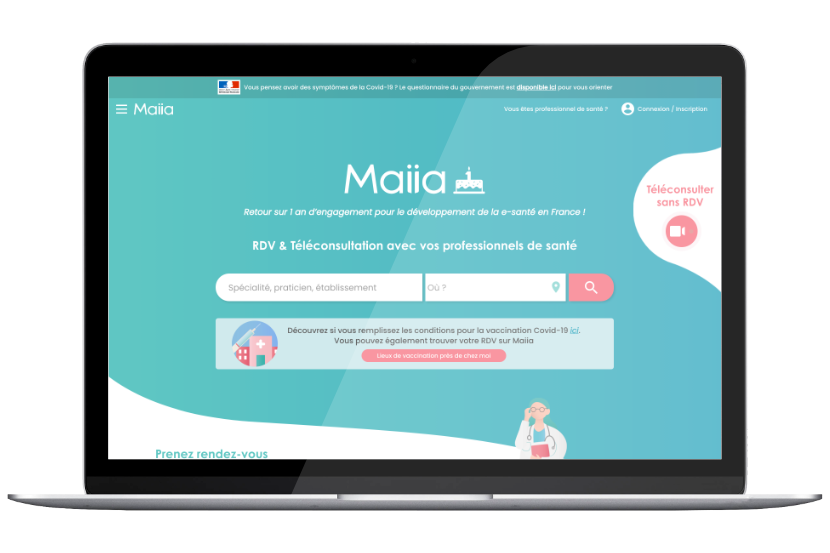 Capture d'écran du site maiia.fr