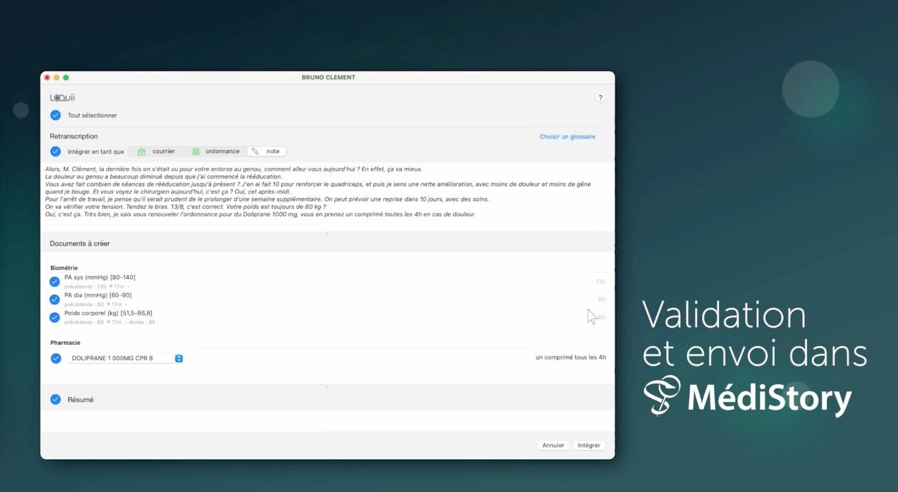 Capture d'écran de l'authentification de MédiStory 4
