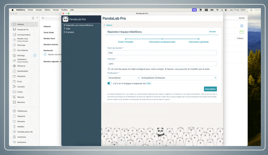 Capture d’écran 2025-08-21 à 14.58.32 Formulaire de création de compte EtherEgo - Etape 2 : Profession