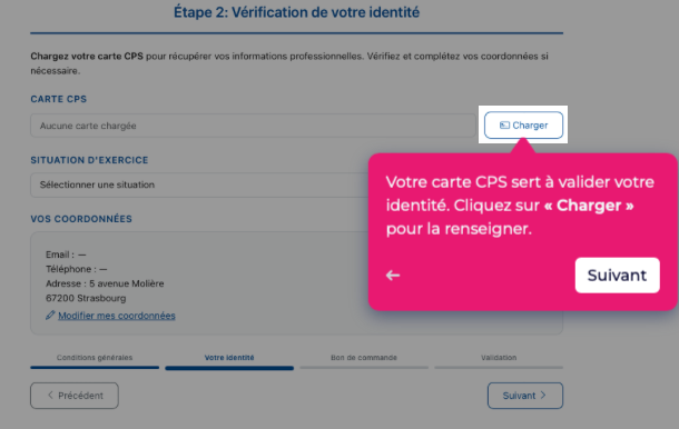 Formulaire de création de compte EtherEgo - Etape 2 : Profession